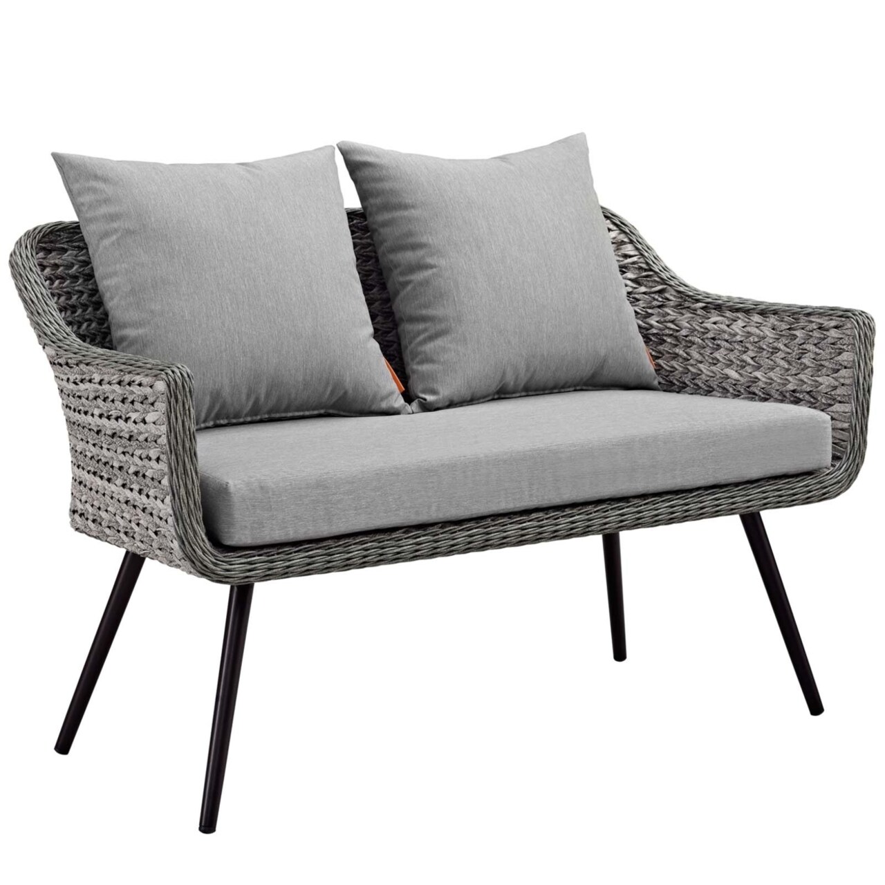 Modway Endeavor Outdoor Patio Wicker Rattan Loveseat-EEI-3024-GRY-GRY